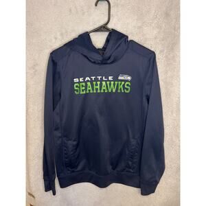 NFL Team Apparel Seattle Seahawks Youth Large 14/16 Navy Blue Good Hoodie Logo